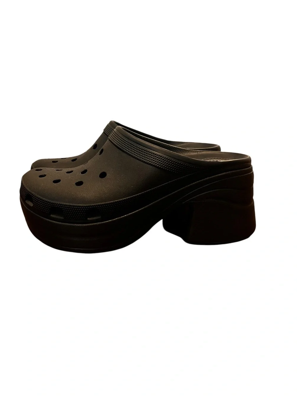 Crocs Black Siren Platform Clogs Chunky Heel Women’s Size 13 Goth Y2K